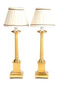 A Pair of Empire Style Giltwood Table Lamps
