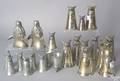 22 pcs of metalware to include silver plate and pewter fox wines