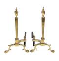 A Pair of Chippendale Style Brass Andirons