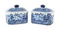 A Pair of Chinese Export Porcelain Covered Boxes