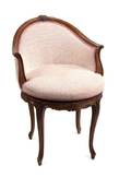 A Louis XV Style Walnut Framed Vanity Chair