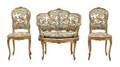 An Assembled Louis XV Style Giltwood Parlor Suite