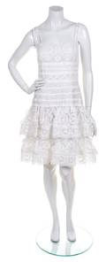An Oscar de la Renta White Lace Dress