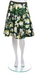 An Oscar de la Renta Green Floral Skirt