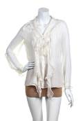 An Oscar de la Renta Cream Silk Blouse