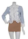An Oscar de la Renta Blue and White Crocheted Jacket