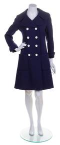 A Norman Norell Navy Double Breasted Coat