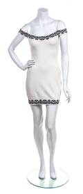 An Alaia White and Black Body Con Dress