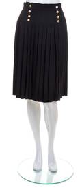 A Chanel Black Pleated Wrap Skirt