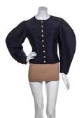 A Chanel Navy Taffeta Jacket