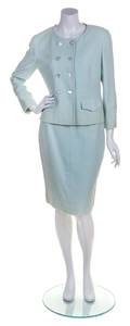 A Chanel Mint Skirt Suit