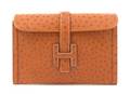 An Hermes Gold Jige Elan 29 Ostrich Clutch