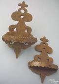 Pair of miniature burlwood wall brackets early 19th c