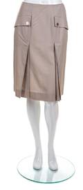 A Chanel Khaki Pleated Skirt