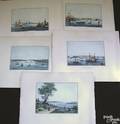 Five chromolithographs of American harbor scenes