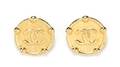 A Pair of Chanel Hammered Goldtone Earclips