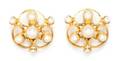 A Pair of Chanel Faux Pearl and Goldtone Earclips