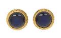 A Pair of Chanel Blue Glass Earclips
