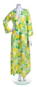 A Lilly Pulitzer Green and Yellow Floor Length Caftan