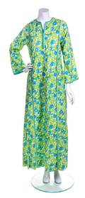 A Lilly Pulitzer Green and Blue Floor Length Caftan