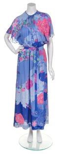 A Hanae Mori Multicolor Floral Dress