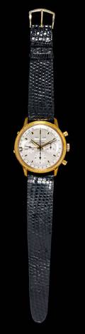 A Gold Plated Steel Chronograph Calendar Wristwatch Wakmann