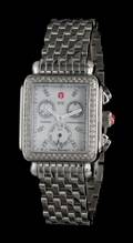 A Stainless Steel MotherofPearl and Diamond Chronograph Deco XL Wristwatch Michelle