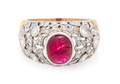 An 18 Karat Bicolor Gold Ruby and Diamond Ring Mario Buccellati