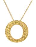 A 14 Karat Yellow Gold and Colored Diamond Pendant