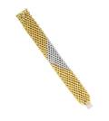 An 18 Karat Bicolor Gold and Diamond Bracelet Italy