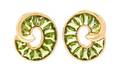 A Pair of 18 Karat Yellow Gold and Peridot Crescent Earclips Verdura