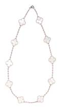 An 18 Karat White Gold and MotherofPearl Alhambra Necklace Van Cleef  Arpels