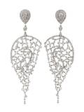 A Pair of 14 Karat White Gold and Diamond Chandelier Earrings