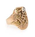An Antique 14 Karat Yellow Gold Diamond Ring