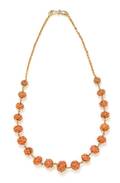 An Antique Yellow Gold and Coral Necklace