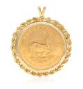 A Yellow Gold and South African Krugerrand Gold Coin Pendant