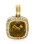 A Sterling Silver 18 Karat Yellow Gold Citrine and Yellow Sapphire Albion Pendant David Yurman