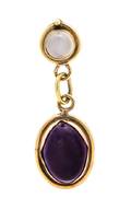 A 14 Karat Yellow Gold Amethyst and Moonstone Pendant