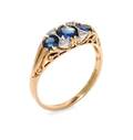 A 9 Karat Yellow Gold Sapphire and Diamond Ring