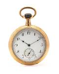 An 18 Karat Yellow Gold Open Face Pocket Watch JE Caldwell