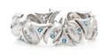 An Abstract Modernist Sterling Silver and Blue Topaz Bracelet