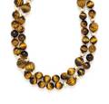 A 14 Karat Yellow Gold and Tigers Eye Bead Necklace