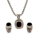 A Collection of Sterling Silver Yellow Gold Onyx and Diamond Jewelry David Yurman