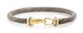 A Sterling Silver 18 Karat Yellow Gold and Diamond Cable Classics Bracelet David Yurman