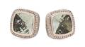 A Pair of Sterling Silver Prasiolite and Diamond Albion Earrings David Yurman