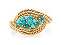 A Yellow Gold and Turquoise Ring