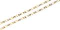A 14 Karat Two Tone Gold and Diamond Figaro Link Necklace