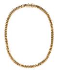 A 14 Karat Yellow Gold Curb Link Necklace