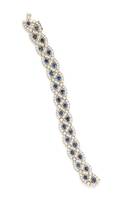 A Bicolor Gold Sapphire and Diamond Bracelet