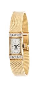 A 14 Karat Yellow Gold and Diamond Wristwatch GENEVE